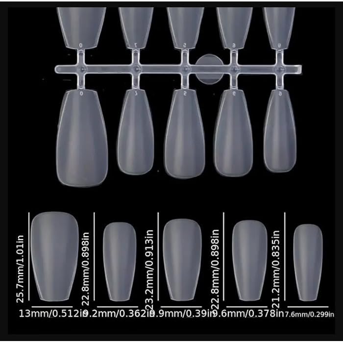 Soft Gel Nail Tips,100 PCS Matte No File Full Cover Acrylic Nail Tips, Pre-Shaped Natural French False Press On Nails for Women and Girls Nail Art. 5 Sizes - Image 2